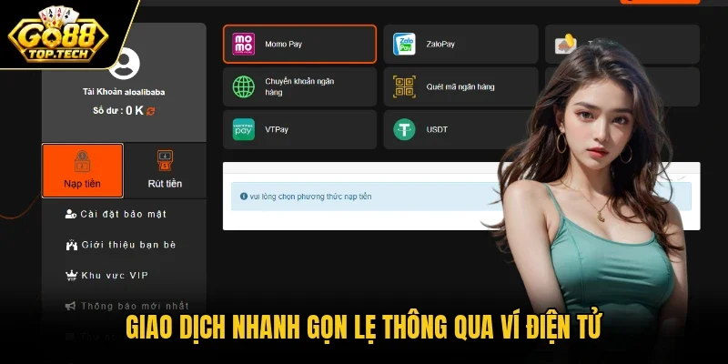 Giao dịch nhanh gọn lẹ thông qua ví điện tử